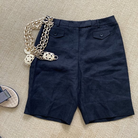 Talbot's Black 100% Irish Linen Bermuda Shorts 6 - Picture 5 of 5